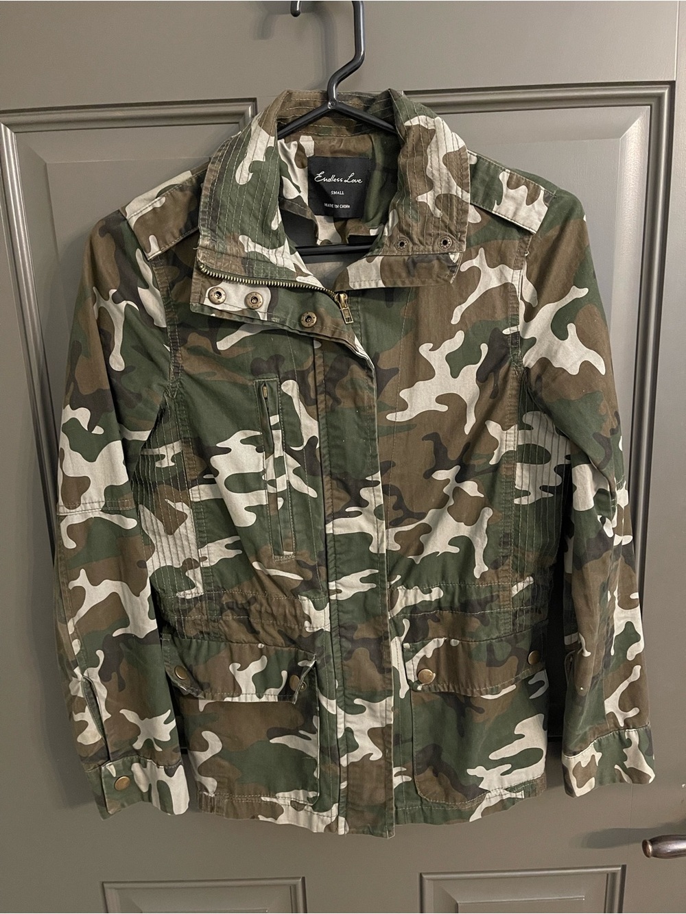 Women's Camo Utility Jacket - Green & Brown